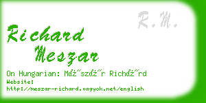 richard meszar business card